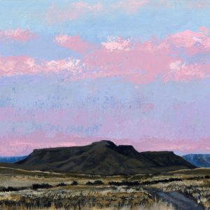 Landscape Nr 12 Dusk falls on Honey Mountain Acrylic on paper 30 x 25cm by Louise Hennigs