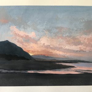 Landscape Nr 7 'Another Day' Acrylic on paper 25cm x 30cm by Louise Hennigs